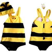 儿童 女 游泳婴童馆蜜蜂服码