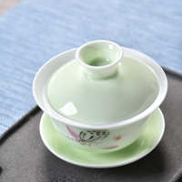 合格品 盖碗 器手粉彩茶杯茶具