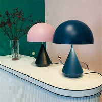 粉色,蓝色 蘑菇形 铁艺台灯书桌床头