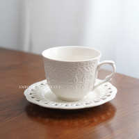 咖啡杯+碟 欧式 咖啡杯蕾丝浮雕下午茶