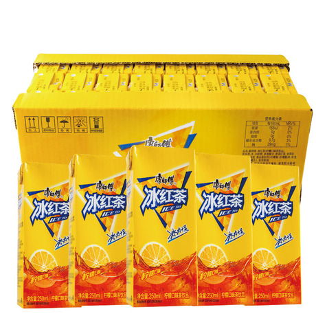 冰红茶250ml*24瓶纸盒装整箱夏日降暑柠檬茶饮品餐饮饮料