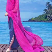 纯色 150cm 沙滩巾纱巾丝巾纯色